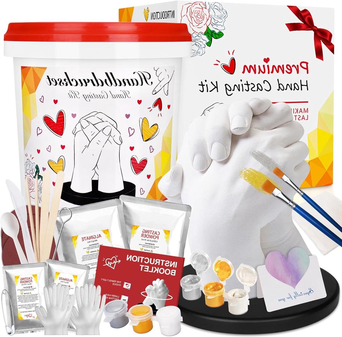 Goedkoopste Handen Casting Kit voor Koppels - 3D Hand Molding Kit - Alginaat en Gips - Doe-Het-Zelf Gipsafdruk - Gelegenheden
