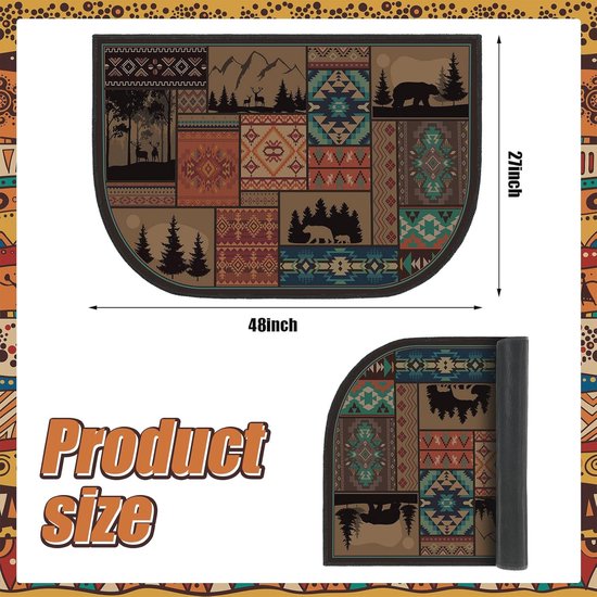 FIREWESS Haardtapijten voor open haarden brandwerend,48 x 28 inch brandwerende open haard mat haard gebied tapijt, brandvertragend haardpad voor houtkachel open haard zwart