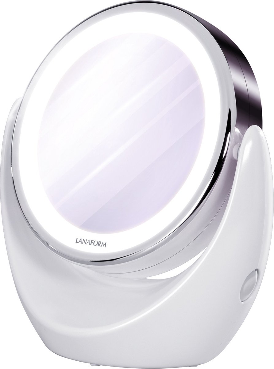 Bol.com Lanaform - LED Mirror - Make Up Spiegel - Scheerspiegel - Dubbelzijdige Vergrootspiegel Met Verlichting aanbieding