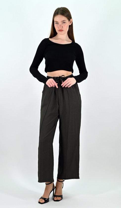 YesMooi - Wide Leg Culotte Broek - Antraciet - XXL (44) - Pantalon Dames Luchtige Broek