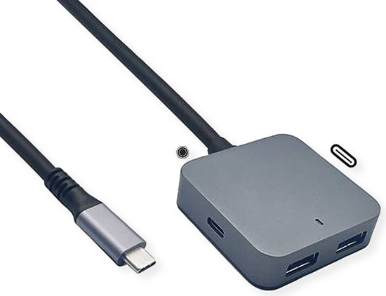 Hub USB 3.2 Gen 1 VALUE, 4 ports (2x USB-A + 2x USB-C), avec câble d'extension, 3 m