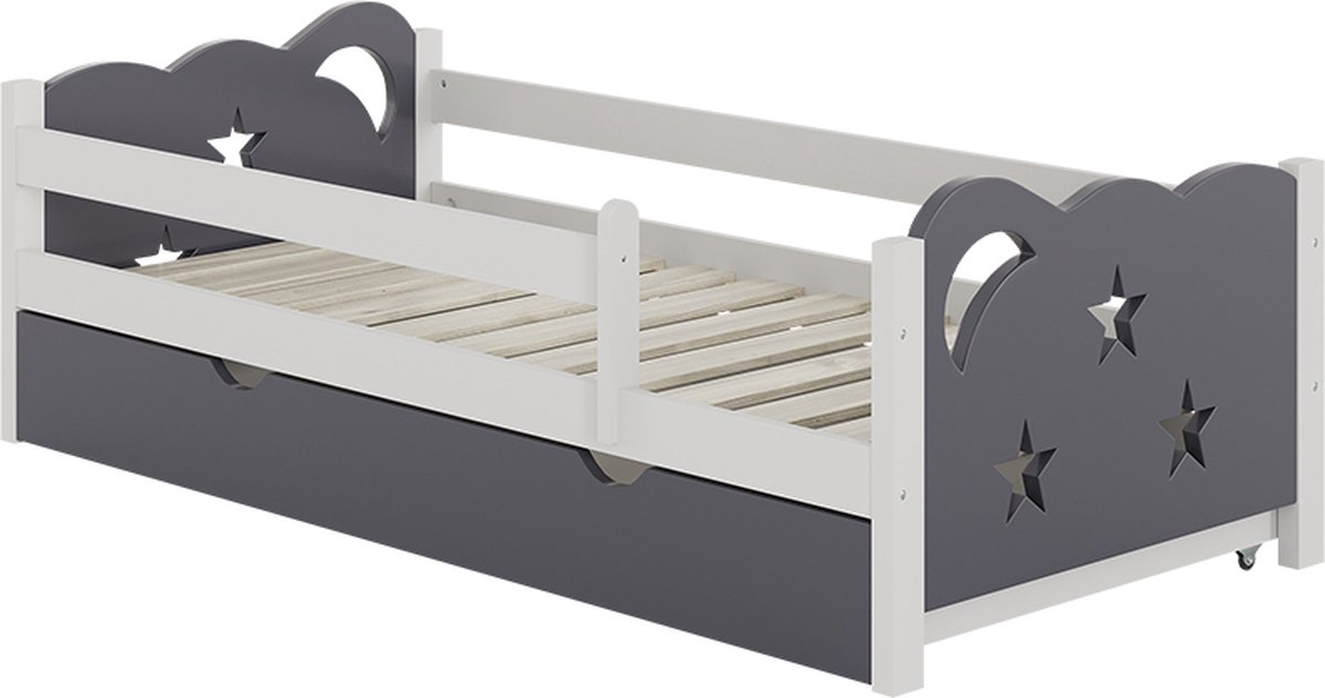 Vitalispa Jessica Kinderbed – 80x160 cm met lade, zonder matras Grijs