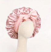elyza Silk Bonnet - Zijden Slaapmuts - Dames - Satijnen Nachtmuts - Haarverzorging - Sleep Cap - Zacht & Stralend Haar - Roze