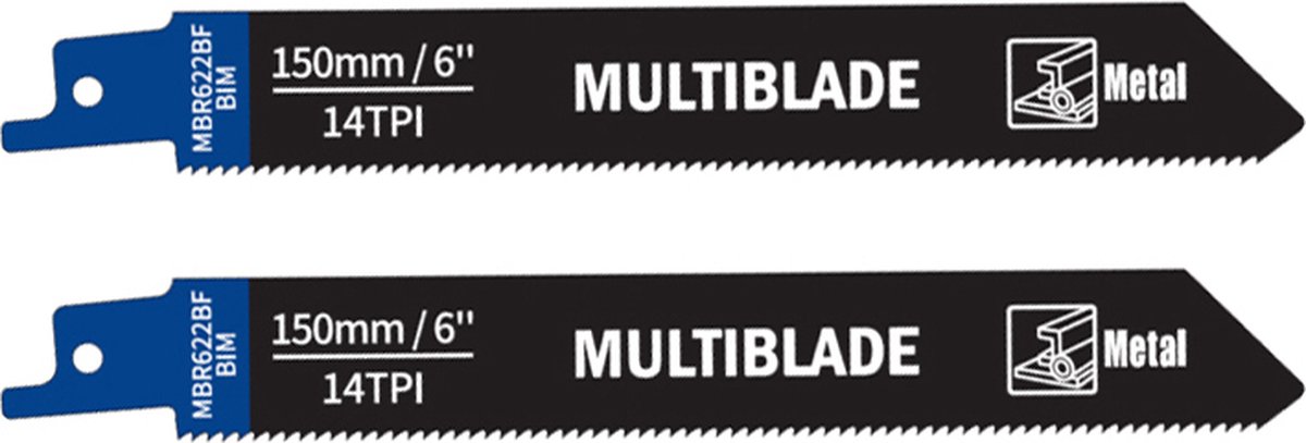 Multiblade Reciprozaagblad BIM MBR622BF Metaal 150 mm 2 stuks