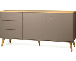 Tenzo Dot Dressoir 2-Deuren en 3-LadesTaupe/Eiken