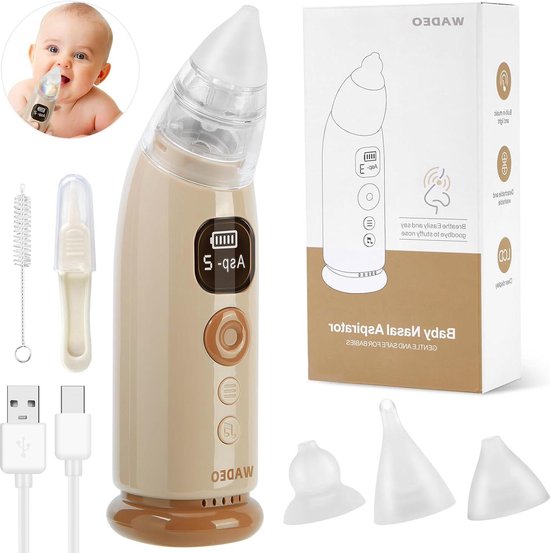 Aspirateur Nasal électrique SOARFLY Pour Bébé - 5 Vitesses, 3 Embouts Silicone, Lumière Et Musique - Rechargeable USB, étanche Rechargeable USB étanche