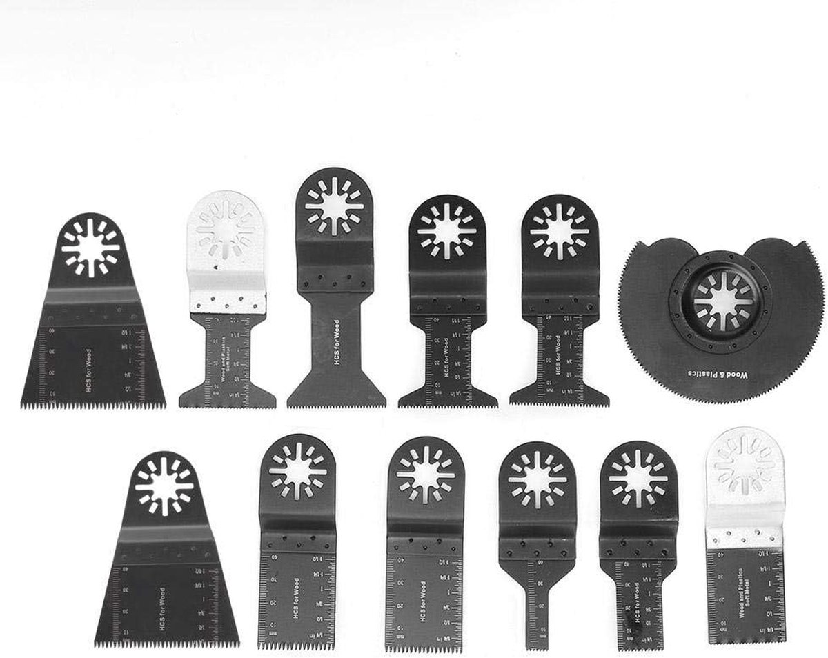 Oscillerende Zaagbladen Set - 12 Stuks Multifunctioneel voor Hout en Staal