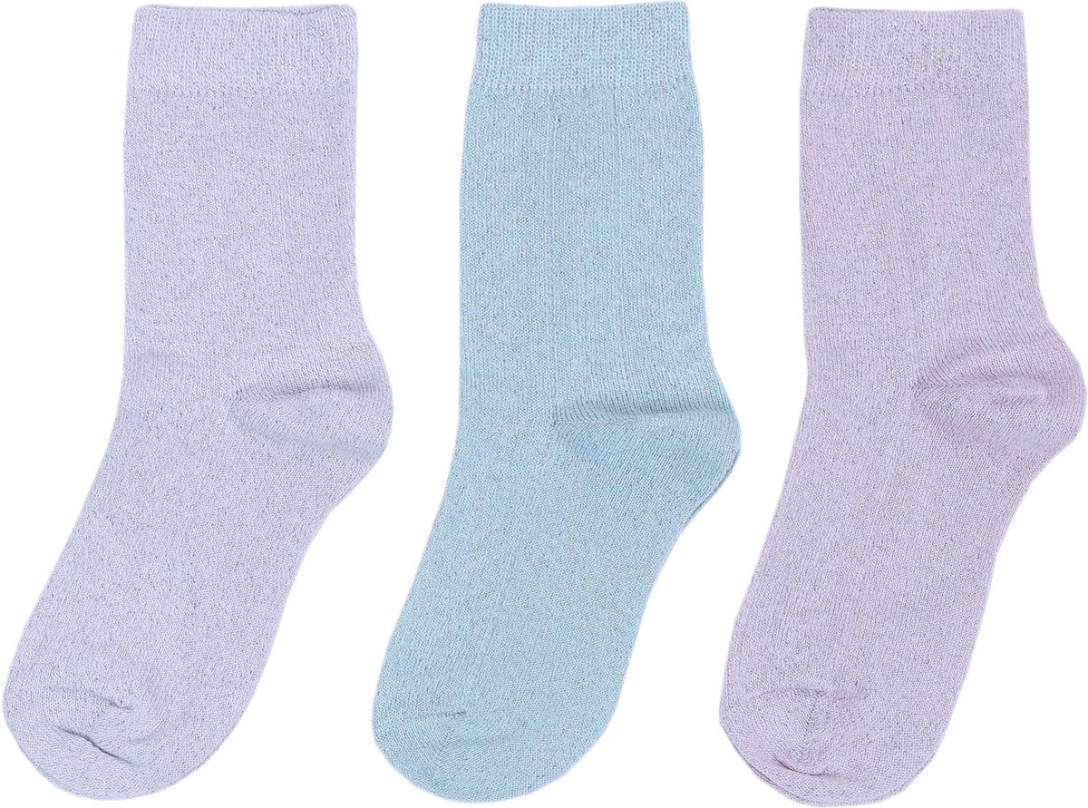3x pastel glanzende sokken