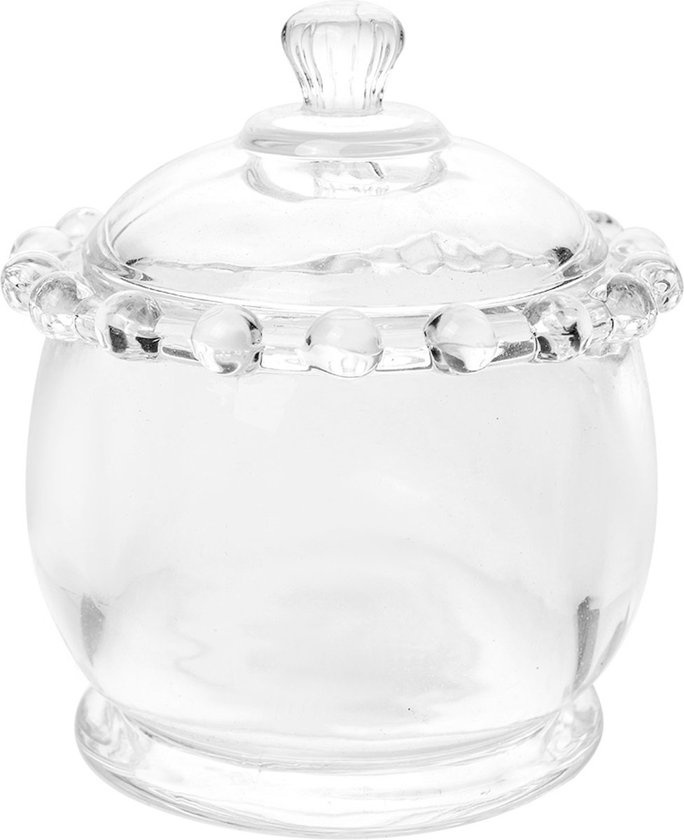 Clayre & Eef Voorraadpot Ø 8x10 cm Transparant Glas