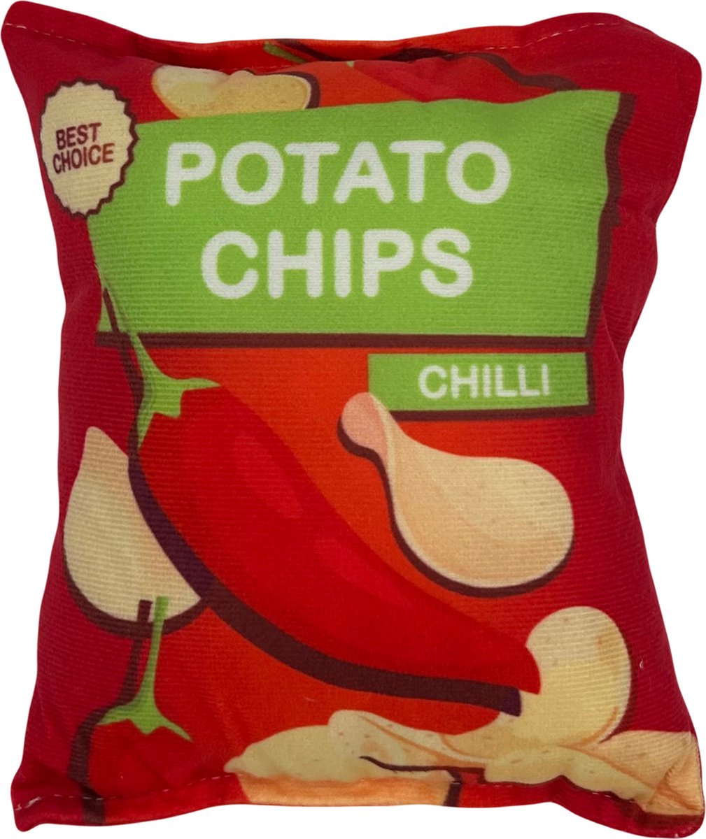 Potato Chips Chili honden speeltje - Honden speelgoed - Hondenspeeltjes - Hondenspeelgoed - Honden Speelgoed Intelligentie - knuffel Hond - Kauwspeelgoed Hond