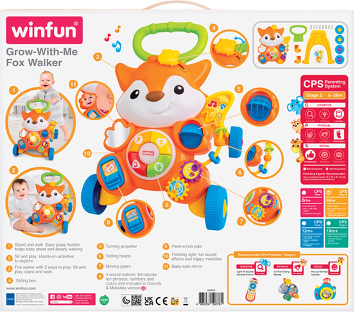 WINFUN Grow With Me Fox Walker