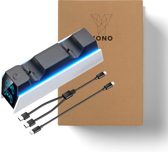 YONO Station de Charge PS5 - adapté pour Playstation 5 - Chargeur Dual Manette - Accessoires de vêtements pour bébé - Wit