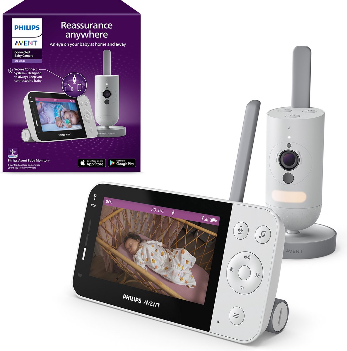 Afbeelding van Philips Avent Connected SCD923/26 Beeldbabyfoon - Babyfoon met camera en app