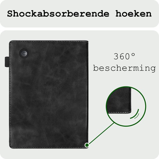 Hoes Geschikt voor Kobo Clara Colour Leren Hoesje Bookcase Cover Hoes - Hoesje Geschikt voor Kobo Clara Colour Hoes Cover Case Leer - Zwart van Merkloos — afbeelding 5