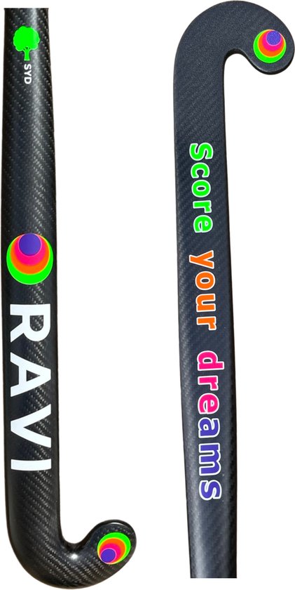 RAVI Hockeystick - Extreme low bow - 95% Carbon - Carbon Black 36,5''
