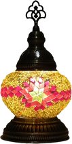 Oosterse mozaïek tafellamp (Turkse lamp)  ø 13 cm rood/geel