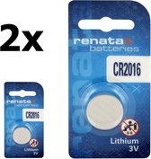 2 Stuks - Renata CR2016 Professional Electronics 3V 90mAh Lithium knoopcel