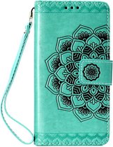 Shop4 - Samsung Galaxy S10e Hoesje - Wallet Case Vintage Mandala Mint Groen