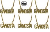 6x Halsketting GANGSTA goud