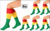 6x Paar sokken rood/geel/groen mt.39-42