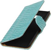 Slang Bookstyle Hoes voor Galaxy J2 J200F Turquoise