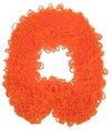 Sjawl met franjes fluor oranje