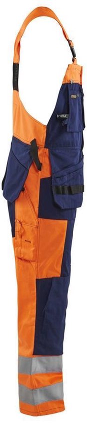 Blåkläder 2603-1860 Braces Pants High Vis Orange / Navy blue taille 62