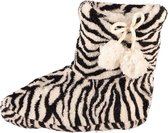 Meisjes sloffen met zwart/witte zebra print 34-36