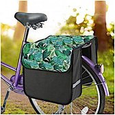 Fietstas 2-zijdig Bloemen groen| 2x 14L = 28 liter
