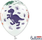 Ballonnen 30cm, Dinosaurs, Pastel Pure wit (1 zakje met 50 stuks