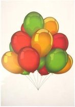 Adhesive tros ballonnen rood/geel/groen 35x50cm