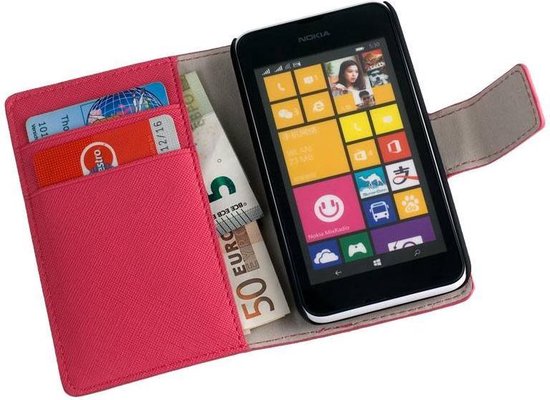 HC Roze Nokia Lumia 530 Bookcase Flip case Wallet Telefoonhoesje | bol.com