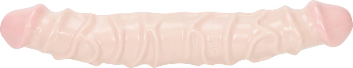 Goedkoopste Doc Johnson Dubbele Dildo - Blank - Zwaar Geaderd - Ø 40 mm