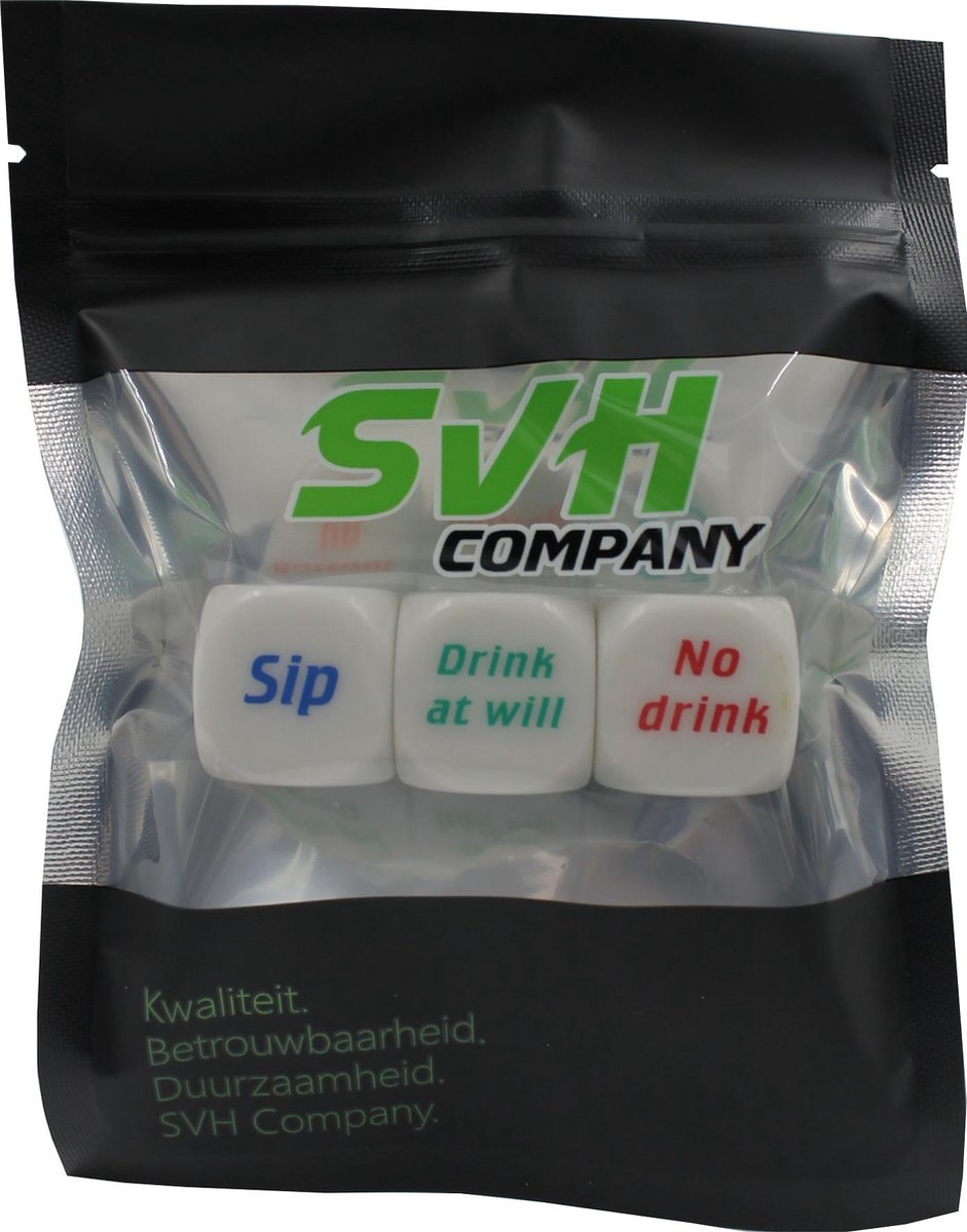 3 Leuke Drink Dobbelstenen voor Drankspel / Drinkopdracht / Dobbelsteen / Drankspelletje