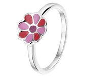 The Kids Jewelry Collection Ring Bloem - Zilver Gerhodineerd