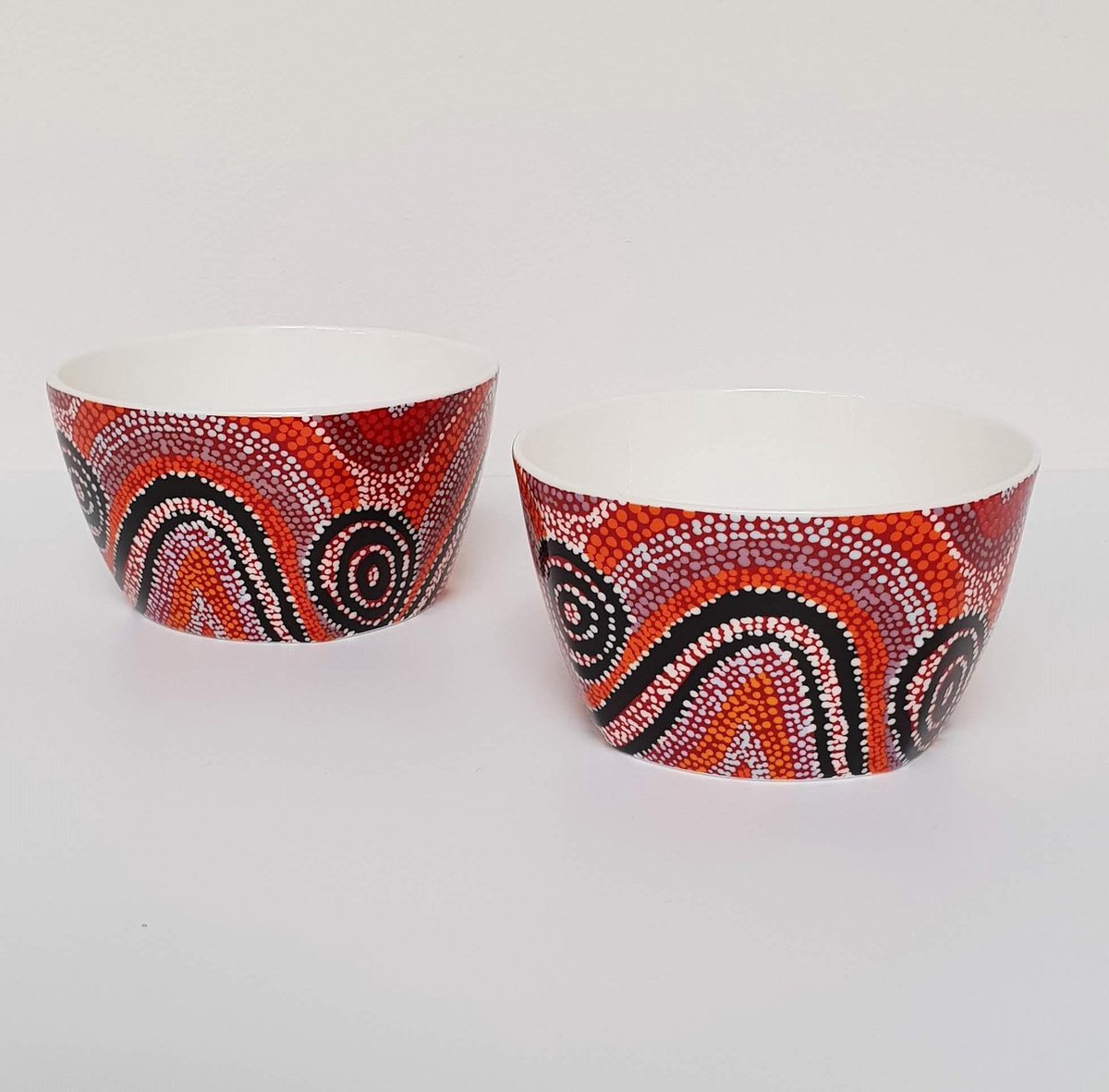Designkommen set van 2 - Otto Jungarrayi Sims - Aboriginal collectie