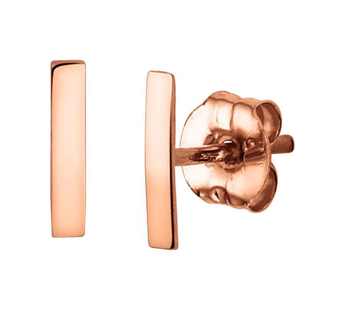 The Fashion Jewelry Collection Oorknoppen Balkje - Ros�goud