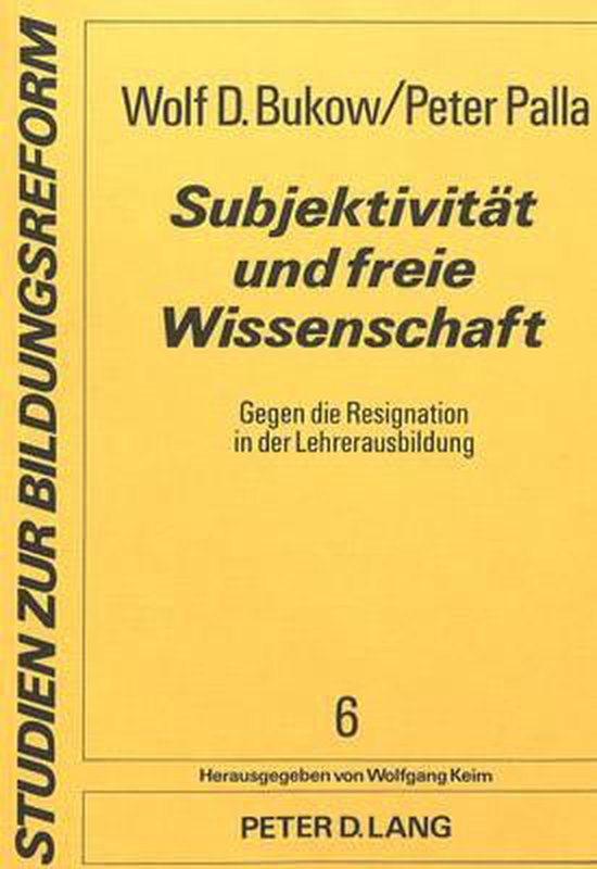 Subjektivitaet Und Freie Wissenschaft - cover