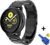 Metalen Armband Geschikt Voor Samsung Galaxy Watch Active / 42mm Smartwatch - Horloge Band Strap - Schakel Polsband Strap RVS - Zwart