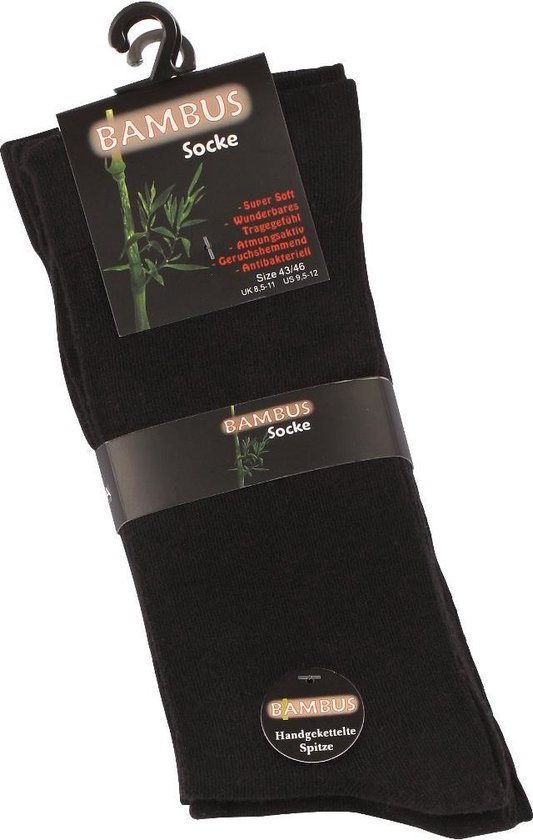 Bamboe sokken - 3 paar - Zwart - Ademend en antibacteriaal - Maat 43/46