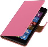 Bookstyle Wallet Case Hoesjes voor Microsoft Lumia 535 Roze