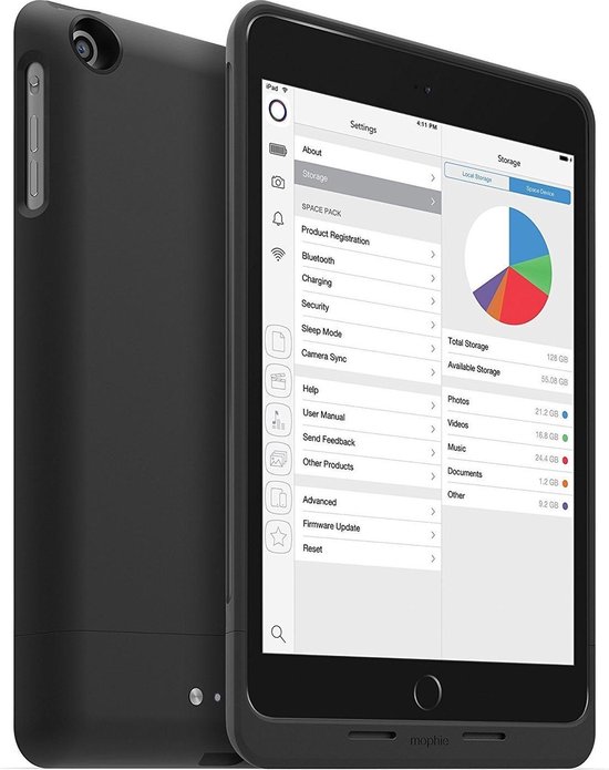 kleur logboek Memo Mophie Space Pack Batterij Case voor iPad Mini - met 32GB geheugen - Zwart  | bol.com