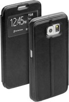 Zwart flipcase met venster voor de Samsung Galaxy S6 hoes