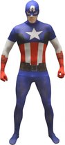 Morphsuits™ Captain America Value Morphsuit - SecondSkin - Verkleedkleding - 176/184 cm - Rood