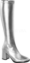 Pleaser Shoes - Vrouwen Go-Go Laarzen - Zilver Vrouw - Zilver - Maat 38-39 - Carnavalskleding - Verkleedkleding