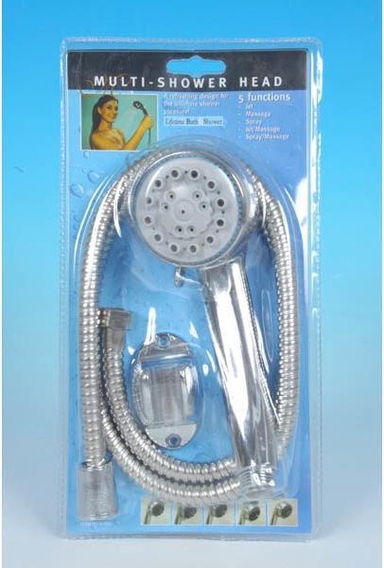 Douchekop met haak en slang 5in1