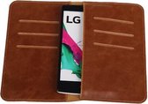 Bruin Pull-up Medium Pu portemonnee wallet voor LG Optimus L5 II E460