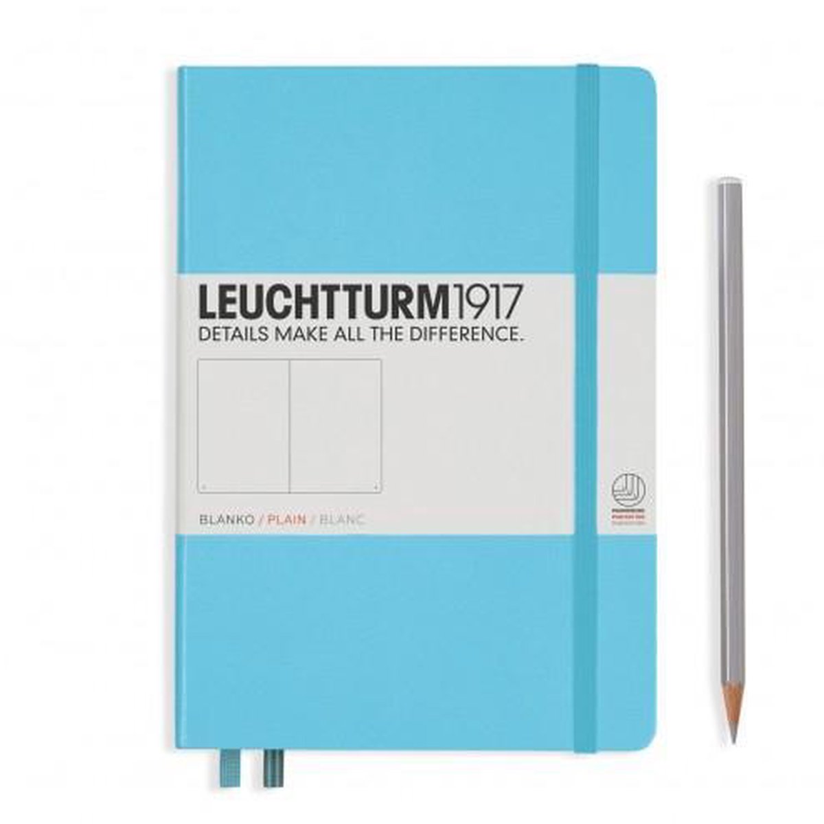 Leuchtturm1917 Notitieboek Ice Blue – Medium – Blanco