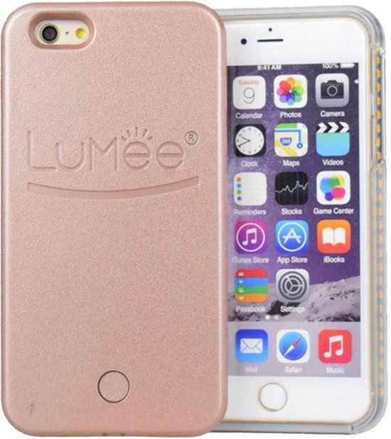 Lumee Selfie case Hoesje Rosé Goud Iphone 6/6s. LED verlichting | bol.com