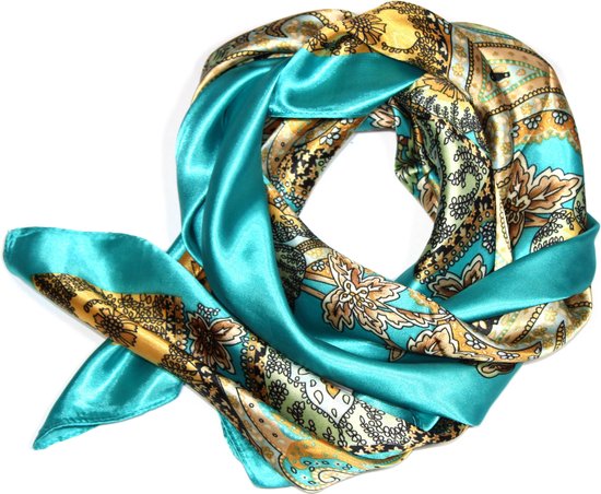 Turquoise Dames Sjaal 90 x 90cm - Shawl | bol.com